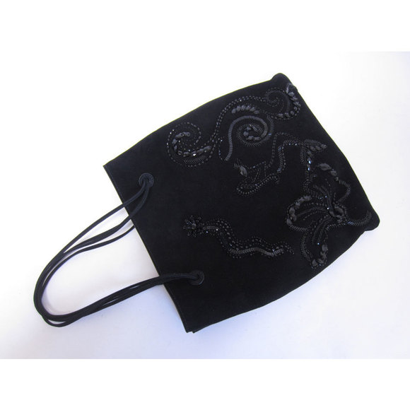 Prada Black Nero Drawstring Suede Handbag - Picture 6 of 10